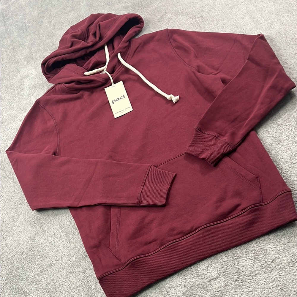 NEW Pact XS Womens Red Burgundy Hoodie‎ Unisex One-for-All Hoodie